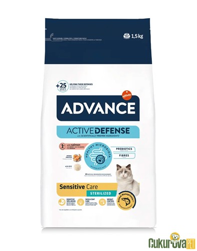 Advance Sensitive Care Sterilised Somonlu Kısırlaştırılmış Kedi Maması 1.5 Kg