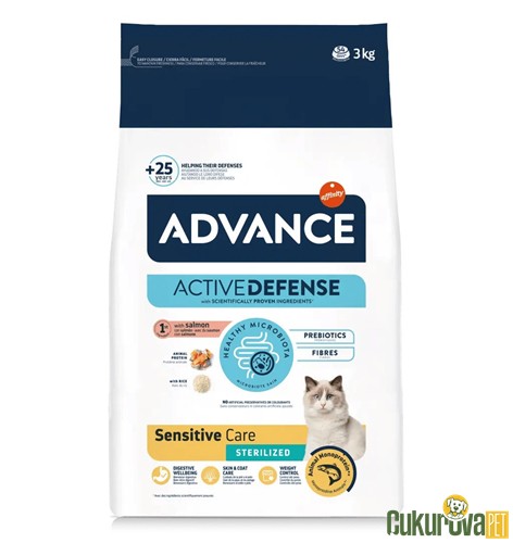 Advance Sensitive Care Sterilised Somonlu Kısırlaştırılmış Kedi Maması 3 Kg