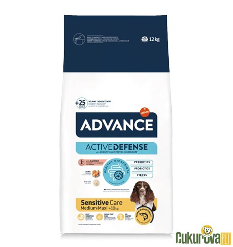 Advance Sensitive Care Medium-Maxi Somon Ve Pirinçli Yetişkin Köpek Maması 12 Kg