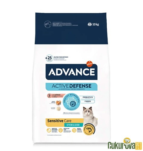 Advance Sensitive Care Sterilised Somonlu Kısırlaştırılmış Kedi Maması 10 Kg