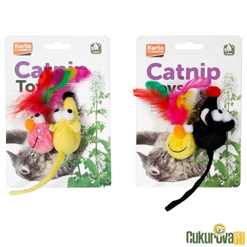 Karlie Catnipli Peluş Kedi Oyuncağı Karışık Renkli 6 Cm - 2 Adet