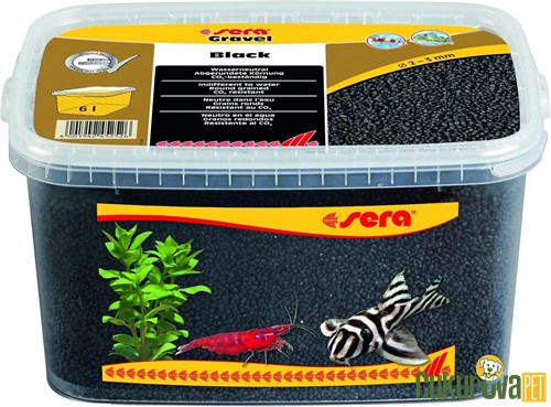 Sera Gravel Black Akvaryum Kumu Siyah 2 - 3 Mm / 6 L