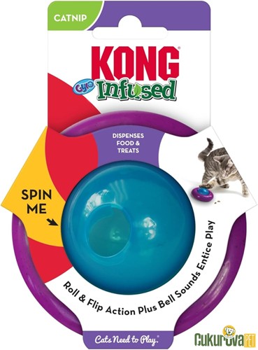 Kong Infused Kedi Otlu ve Zilli Ödül Hazneli Kedi Oyuncağı 10 Cm