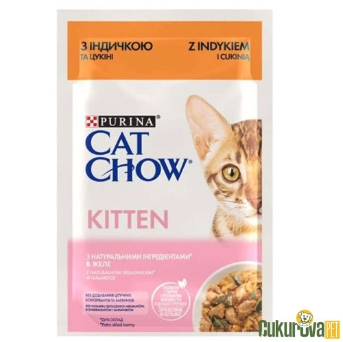 Cat Chow Kitten Kuzu Etli ve Kabaklı Yavru Kedi Yaş Maması 85 Gr