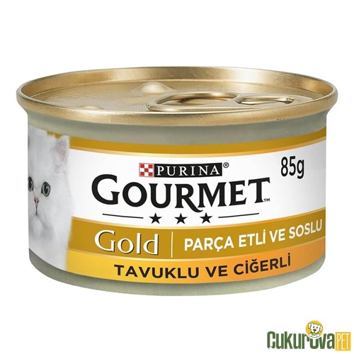Gourmet Gold Tavuklu Ciğerli Yetişkin Kedi Yaş Maması 85 Gr
