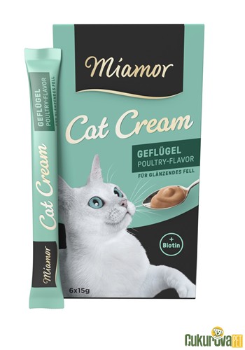 Miamor Cat Cream Tavuklu ve Biyotinli Kedi Ödül Kreması 6 x 15 Gr