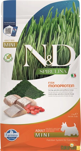 N&D Spirulina Adult Mini Ringa Balıklı Yetişkin Köpek Maması 2 Kg