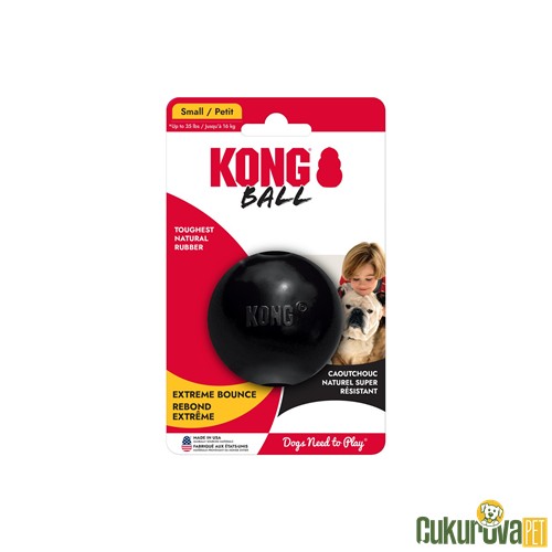 Kong Ball Extreme Plastik Top Köpek Oyuncağı Siyah S - 6 Cm