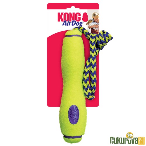 Kong Air Dog Stick İpli Sesli Köpek Oyuncağı Sarı - 20 Cm