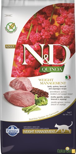 N&D Quinoa Weight Management Kuzu Etli Yetişkin Kedi Maması 5 Kg