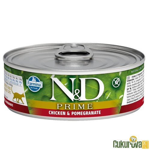 N&D Prime Tavuklu ve Narlı Yetişkin Kedi Yaş Maması 70 Gr