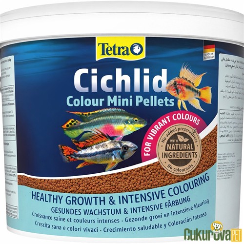 Tetra Cichlid Colour Mini Pellet Granül Yem 10 L - 3.9 Kg