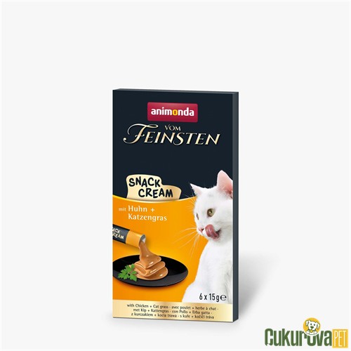 Ani̇monda Vom Feinsten Snack Cream Tavuklu ve Kedi Otlu Kedi Ödül Kreması 6 x 15 Gr