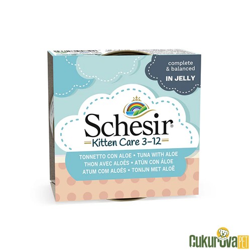Schesir Kitten Care In Jelly Ton Balıklı ve Aloe Veralı Yavru Kedi Yaş Maması 85 Gr