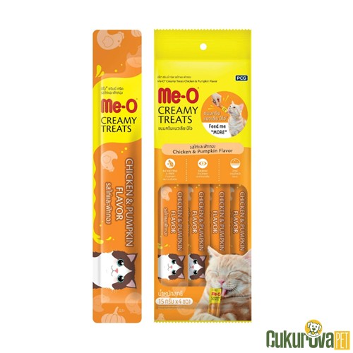 Me-O Creamy Treats Tavuklu ve Balkabaklı Kedi Ödül Kreması 4 x 15 Gr