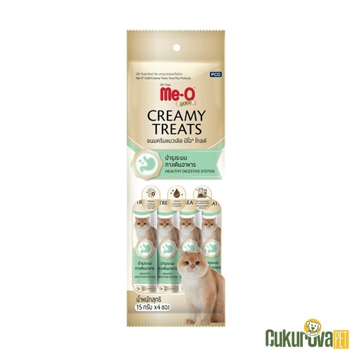 Me-O Creamy Treats Gold Ton Balıklı ve Prebiyotikli Kedi Ödül Kreması 4 x 15 Gr