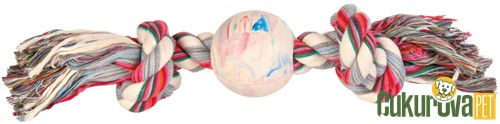 Trixie Dental Kauçuk Toplu İp Köpek Oyuncağı Karışık Renkli - 36 Cm