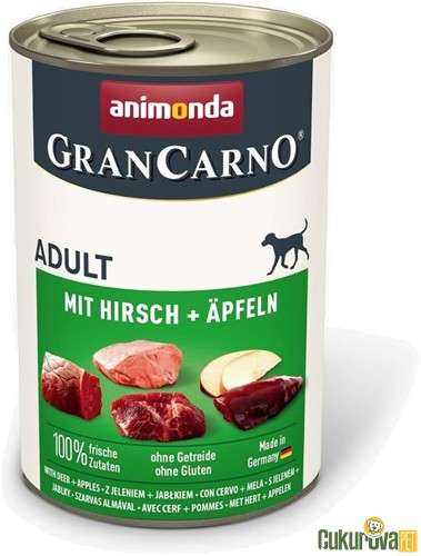 Animonda GranCarno Adult Elmalı ve Geyikli Yetişkin Köpek Yaş Maması 400 Gr