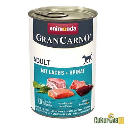 Animonda GranCarno Adult Somonlu ve Ispanaklı Yetişki̇n Köpek Yaş Maması 400 Gr