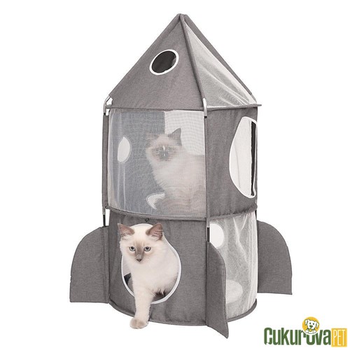 Catit Vesper Uzay Gemisi Kedi Tüneli Gri 50 x 50 x 90 Cm