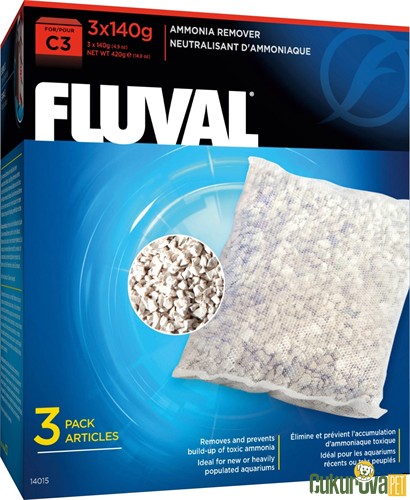Fluval C3 Ammonia Remover / Amonyak Giderici Biyolojik Filtre Malzemesi 3 x 140 Gr