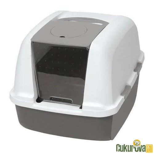 Catit AirSift Jumbo Kapalı Kedi Tuvaleti Gri - Beyaz 57 x 46.5 x 50 Cm