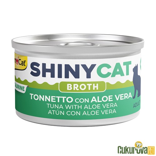 GimCat ShinyCat Broth Aloe Veralı ve Ton Balıklı Yetişki̇n Kedi Yaş Maması 70 Gr