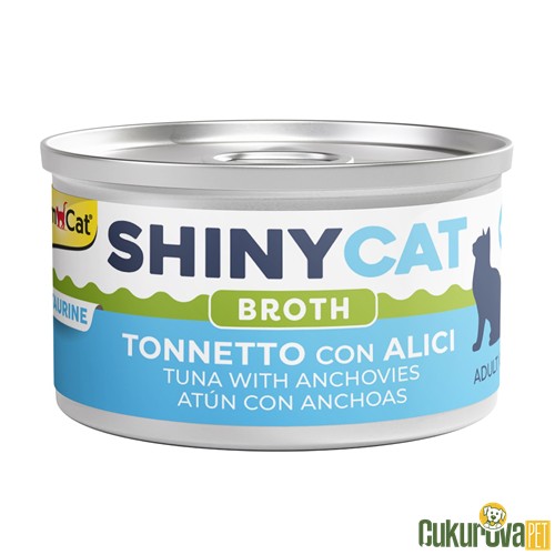 GimCat ShinyCat Broth Adult Ançuezli Ve Ton Balıklı Yetişki̇n Kedi Yaş Maması 70 Gr