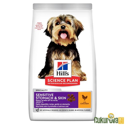 Hill's Science Plan Sensitive Stomach & Skin Tavuklu Yetişkin Köpek Maması 1.5 Kg