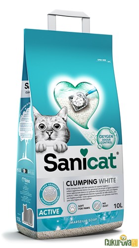 Sanicat Clumping White Marsilya Sabunu Kokulu Bentonit Kedi Kumu 10 L