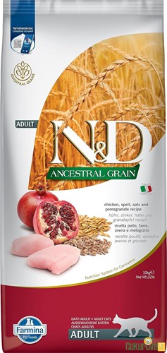 N&D Ancestral Grain Adult Tavuklu Ve Narlı Yetişkin Kedi Maması 10 Kg