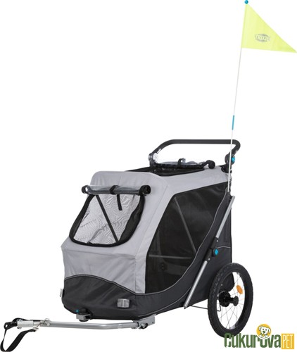Trixie Bisiklet Römorku Köpekler İçin L Gri - 74 x 95 x 103 Cm - 143 Cm