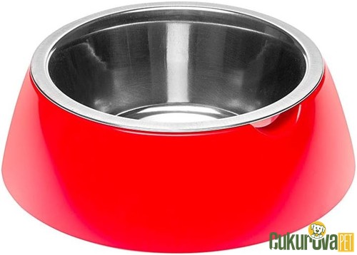 Ferplast Jolie Kedi & Köpek Çelik Mama ve Su Kabı M, Kırmızı - 850 Ml
