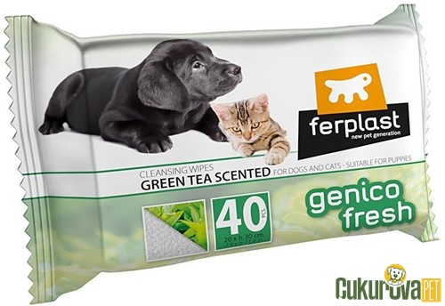 Ferplast Genico Fresh Kedi & Köpek Yeşil Çay Kokulu Islak Mendil 40 Adet