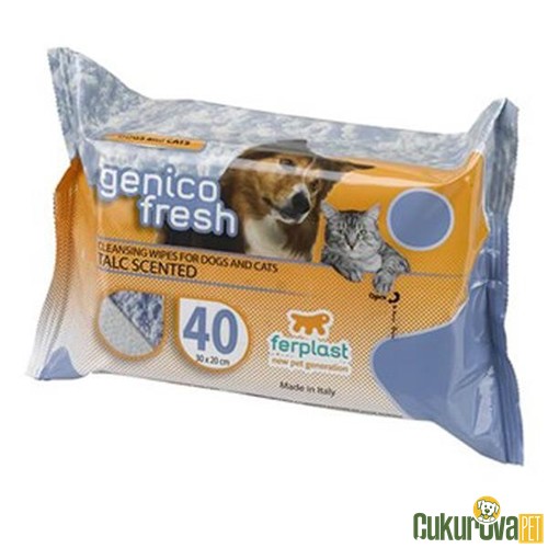 Ferplast Genico Fresh Kedi Köpek Pudra Kokulu Islak Mendil 40 Adet