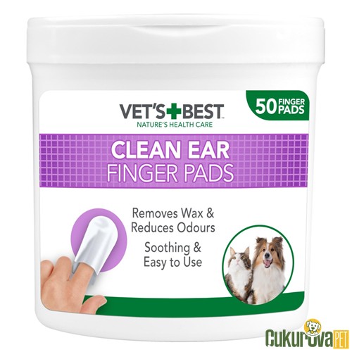 Vet's Best Kedi & Köpek Kulak Temizleme Parmak Pedi 50'li