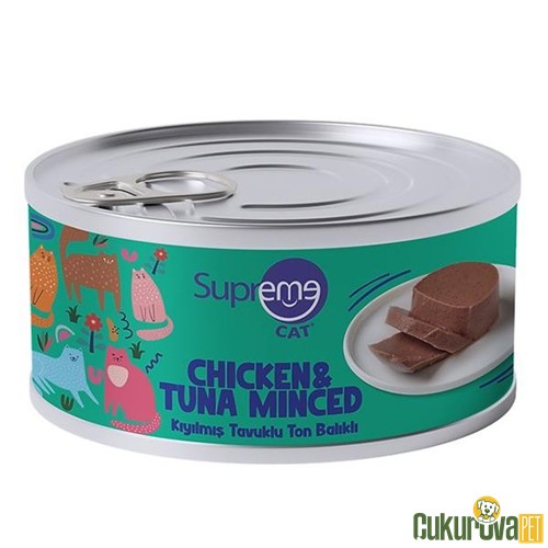 Supreme Cat Tavuklu ve Ton Balıklı Kıyılmış Yetişkin Kedi Konservesi 85 Gr