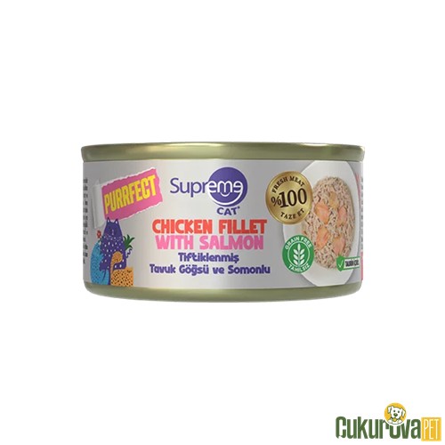 Supreme Tiftiklenmiş Tavuk Göğüsü Ve Somonlu Yetişkin Kedi Konservesi 70 Gr