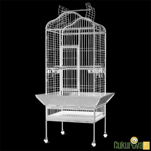 Dayang Ayaklı Papağan Kafesi Beyaz - 61 x 56 x 156 Cm