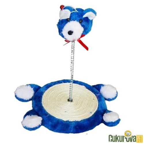 Eastland Yaylı Tırmalamalı Peluş Ayıcık Kedi Oyuncağı 26 Cm