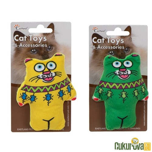 Eastland Kedi Otlu Öten Peluş Kedi Oyuncağı 11.5 Cm