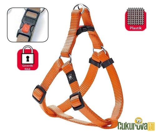 Karlie Kilitli Köpek Göğüs Tasması Turuncu S - M - 20 Mm x 35 - 60 Cm