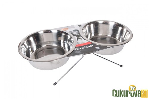 Karlie Çelik İkili Kedi & Köpek Mama Ve Su Kabı 2 x 1600 Ml