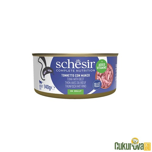 Schesir Ton Balıklı Ve Dana Etli Yetişkin Kedi Yaş Maması 140 Gr