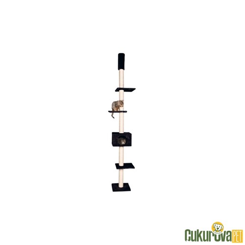Karlie Tırmalama Ağacı Kedi Evli Siyah - 35 x 35 x 263 Cm