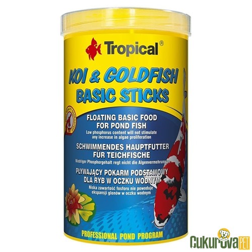 Tropical Koi & Goldfish Basic Sticks Yem 1000 Ml - 80 Gr