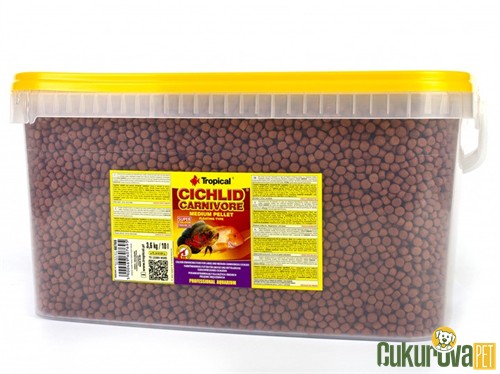 Tropical Cichlid Carnivore Medium Pellet Granül Yem 10 L - 3.6 Kg