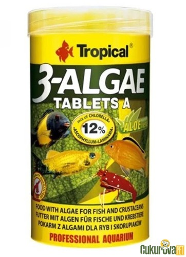 Tropical 3-Algae Tablets A Tablet Yem 250 Ml - 150 Gr - 340 Adet