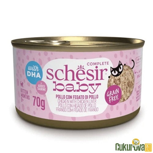 Schesir Baby Tavuklu Ve Ciğerli Yavru Kedi Yaş Maması 70 Gr