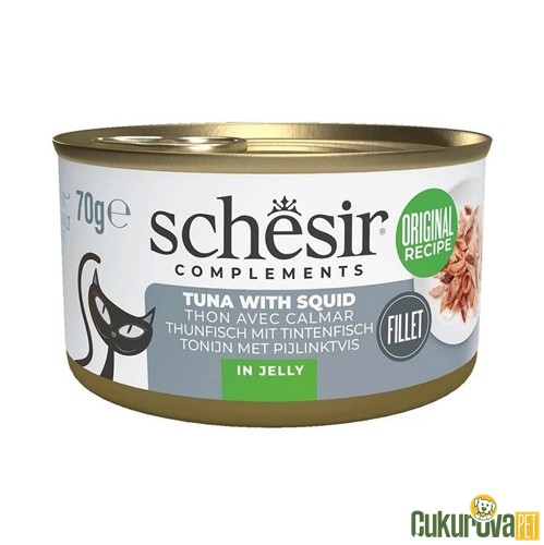 Schesir Ton Balıklı Ve Kalamarlı In Jelly Yetişkin Kedi Yaş Maması 70 Gr